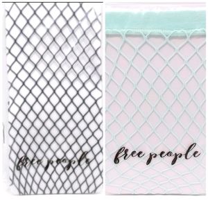 FREE PEOPLE Dark Green Fishnet Stockings & Mint Green Fishnet Knee Hi's